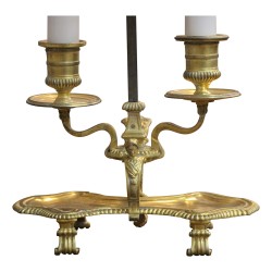 Gilt bronze embroiderer s lamp, probably 18th century.